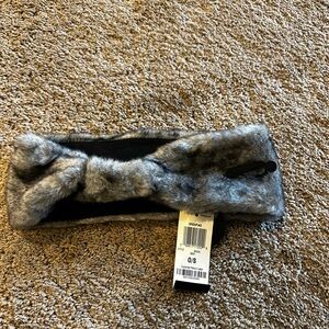 Style & Co. Grey Faux Fur Headwrap